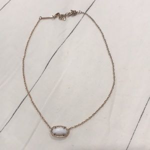 Kendra Scott Rose Gold White Pendent Necklace